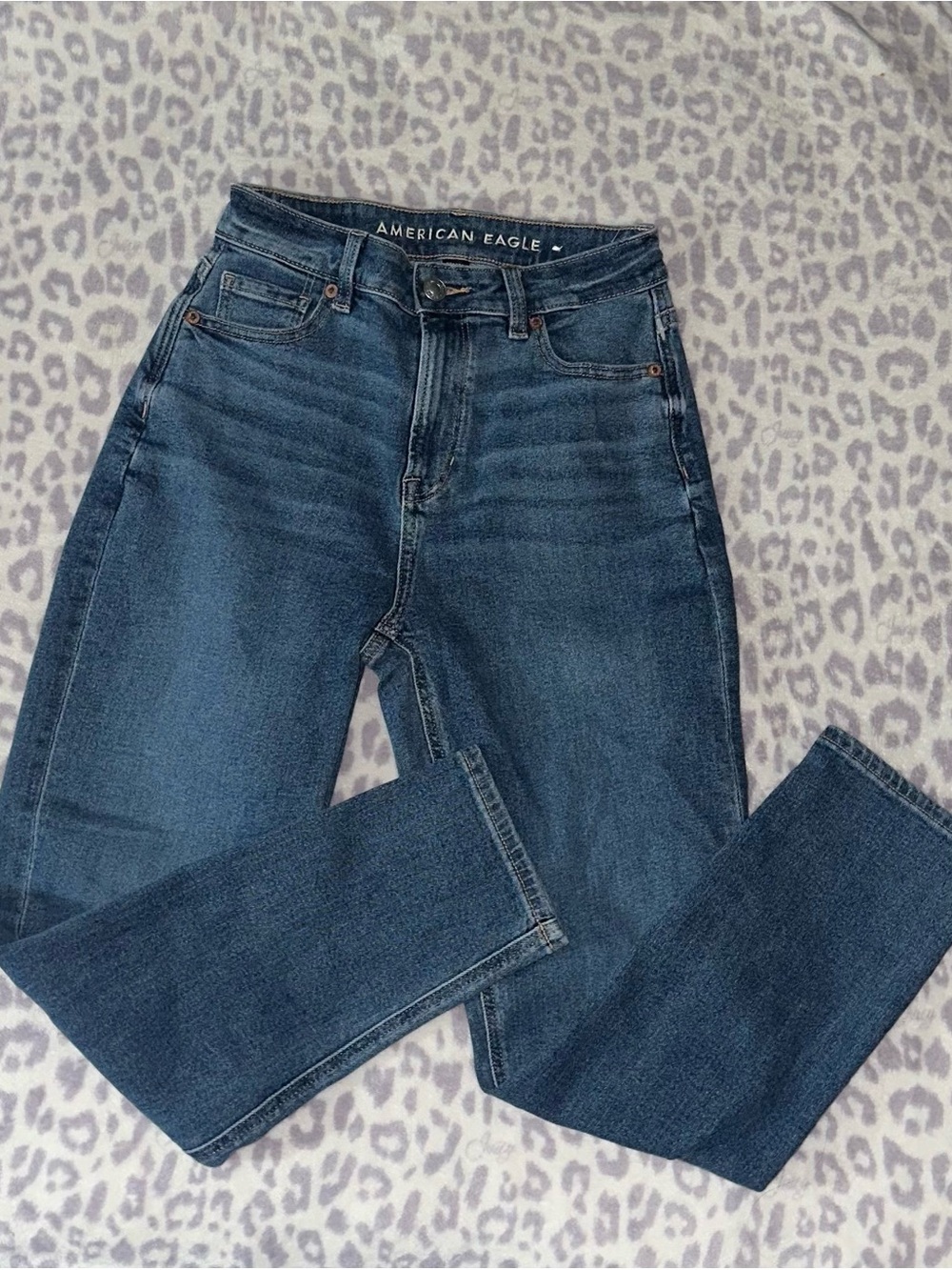 American Eagle Outfitters High-Rise Dark Blue Jeans